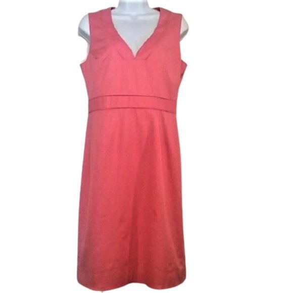 J. Crew Pink Sheath Dress Sleeveless V-Neck Lined Size 8 - Picture 1 of 8